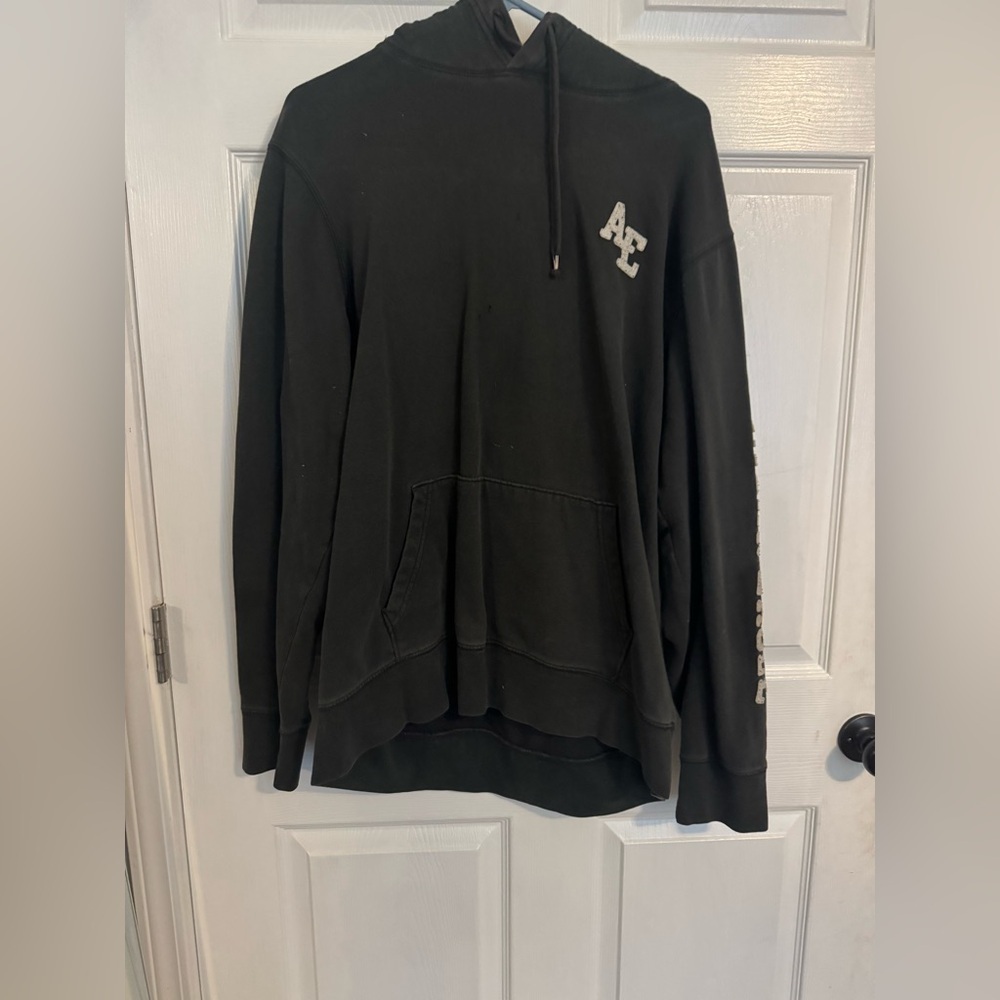 American Eagle Men's Dark Gray Hoodie Size Large Tall